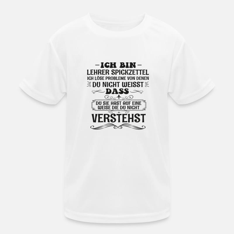 Lustiges Lehrer Spickzettel Spruch Beruf Geschenk Kinder Funktions-T-Shirt