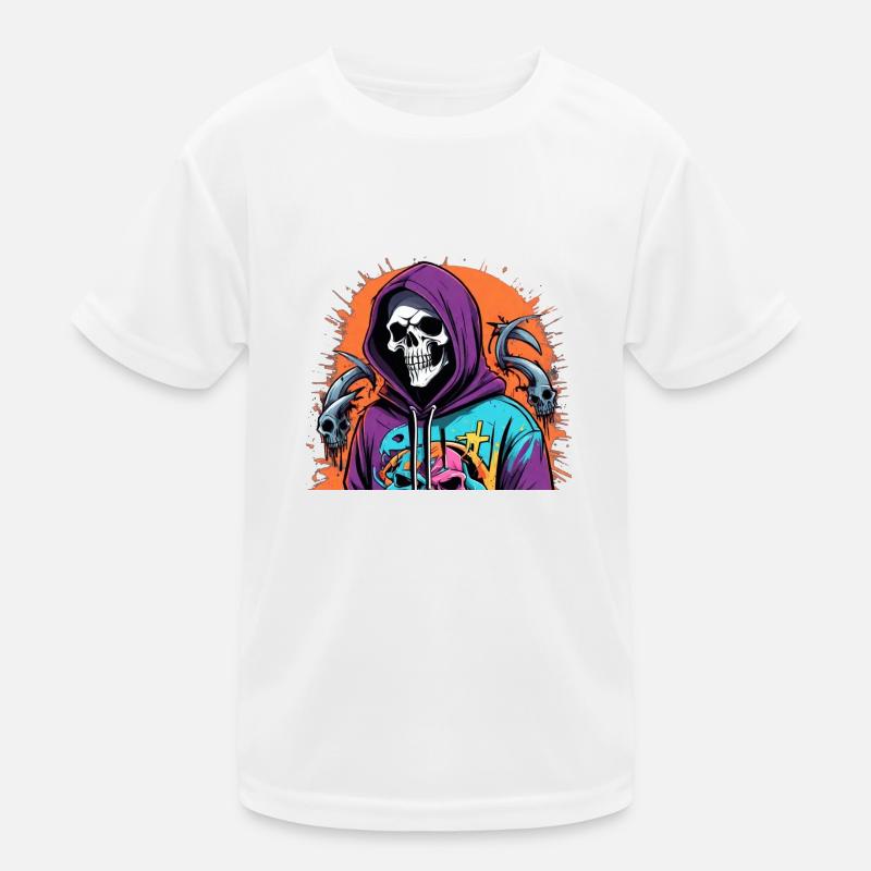 Cool Skelet Skull Kids Functional T-Shirt