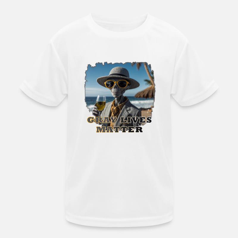 Gray lives matter - Version 1 - Kinder Funktions-T-Shirt - Weiß