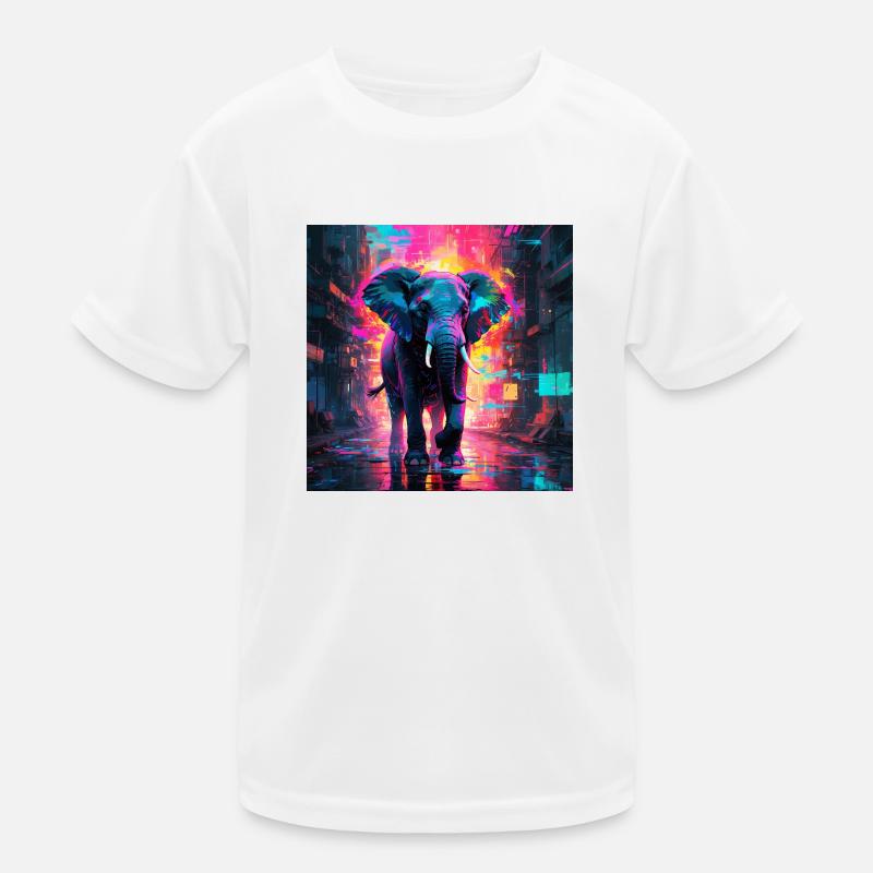 Neon Elefant Kinder Funktions-T-Shirt