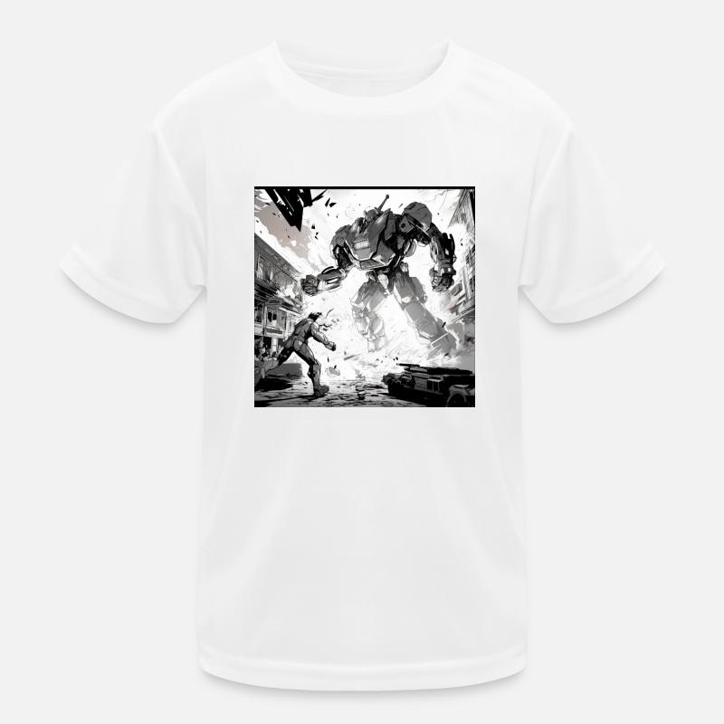 Roboter-Kampf-Comic Kinder Funktions-T-Shirt