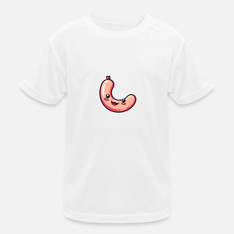 Fröhliche Wurst mit Gesicht süß Kinder Funktions-T-Shirt