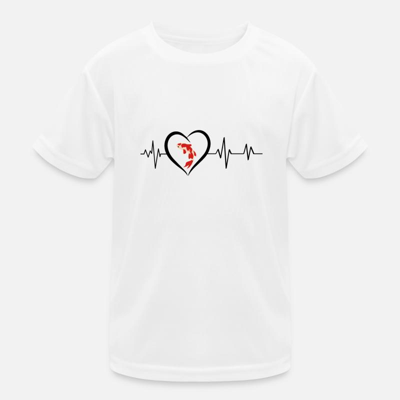 Heartbeat Karpfen Koi Kinder Funktions-T-Shirt