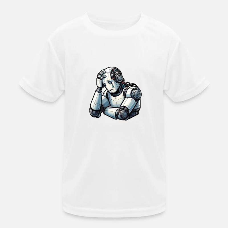Anxious Robot Kids Functional T-Shirt