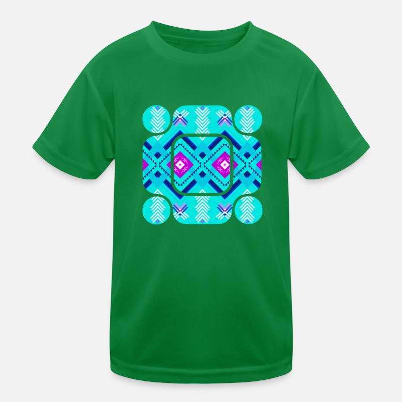 Abstract Patterns in Blue Colors Kids Functional T-Shirt