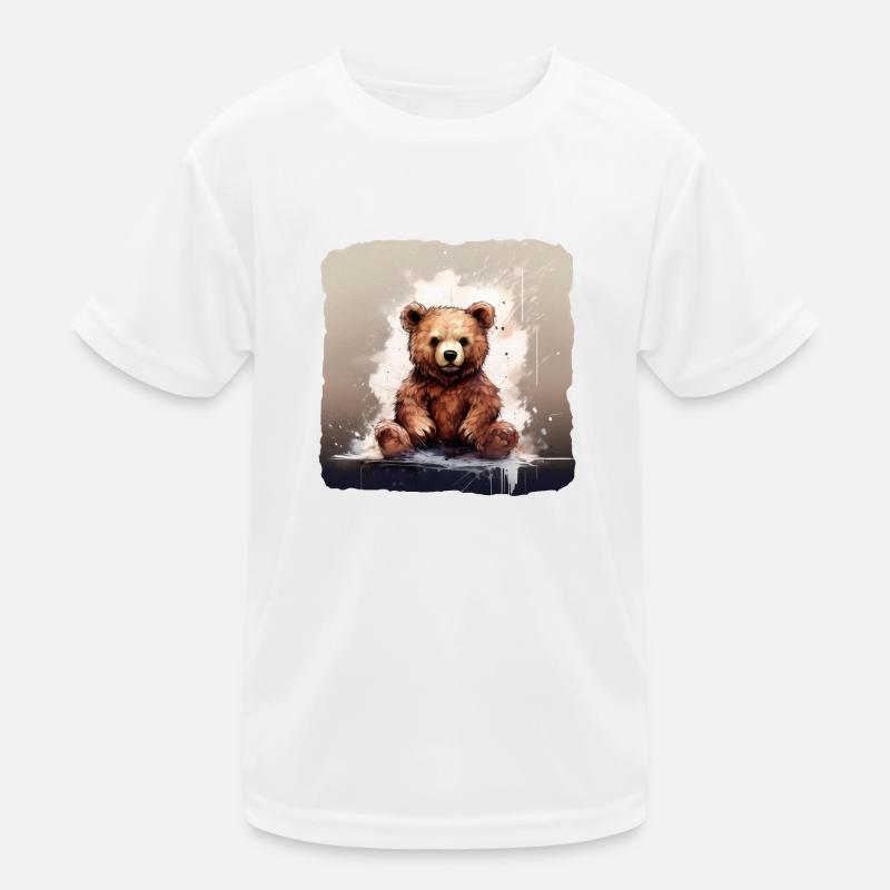 Brown Teddy Bear Kids Functional T-Shirt
