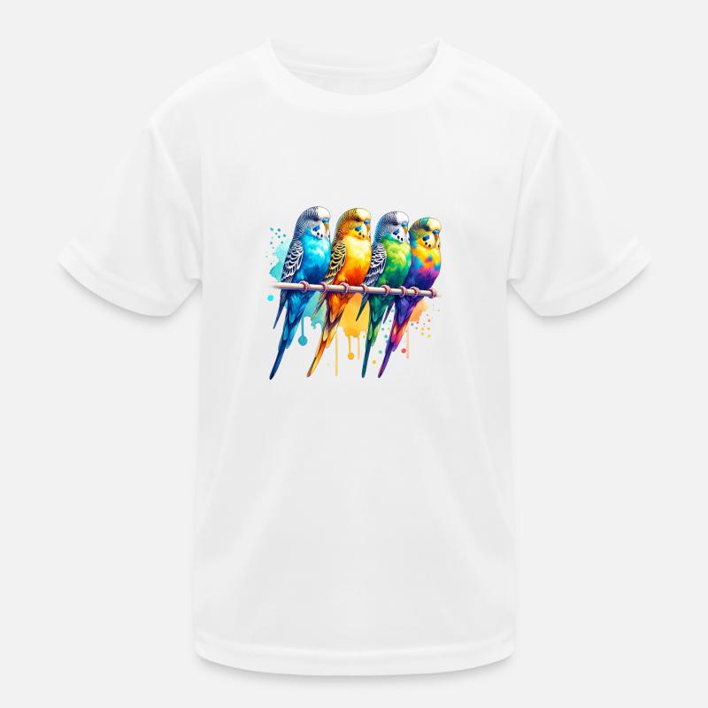 Perruches mignonnes colorées T-shirt sport Enfant