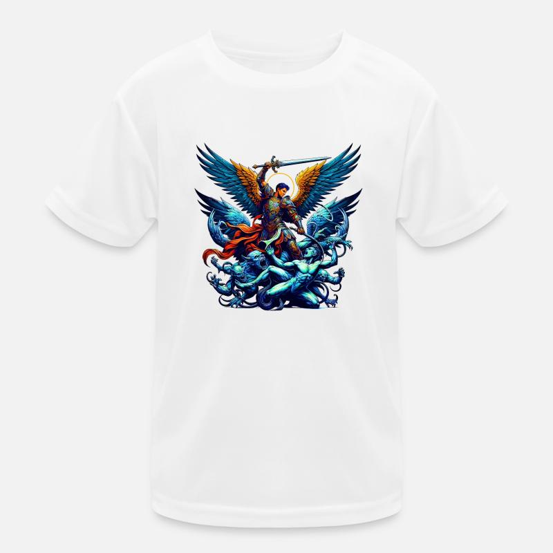 Erzengel Heiliger Religion Gott Engel Glaube Michael Kinder Funktions-T-Shirt
