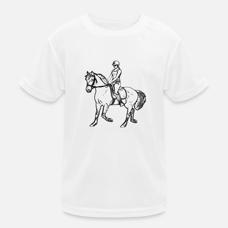 Pferd - Kinder Funktions-T-Shirt - Weiß