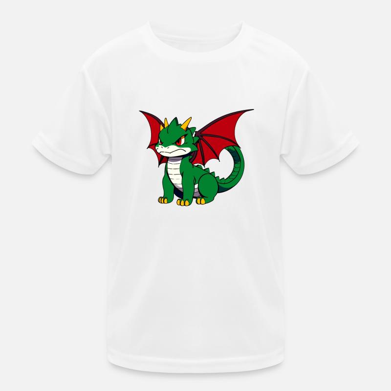 Cute Grumpy Dragon Kids Functional T-Shirt