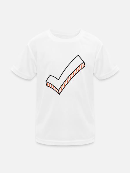 Haken dran zweifarbig - Kinder Funktions-T-Shirt - Weiß - Vorne