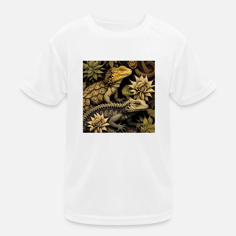 Schimmernde Reptilien Kinder Funktions-T-Shirt