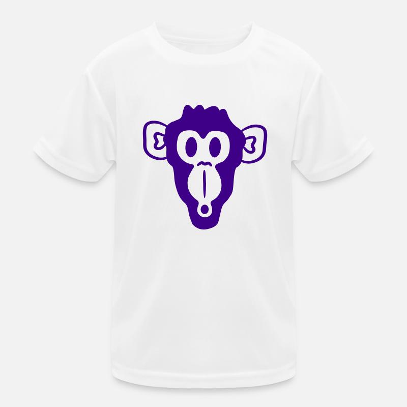 Wondered Curious Monkey Head Fright Face Kids Functional T-Shirt
