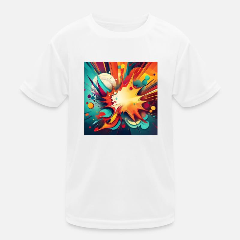 Abstract Colourful Splash with Explosive Design Kids Functional T-Shirt