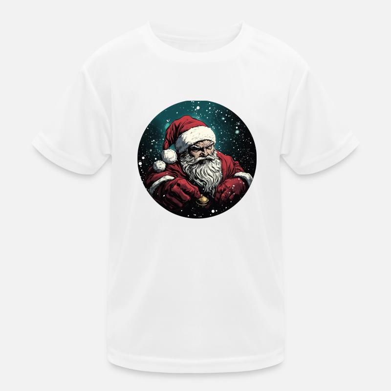 Kraftvoller Weihnachtsmann im Schneegestöber Kinder Funktions-T-Shirt