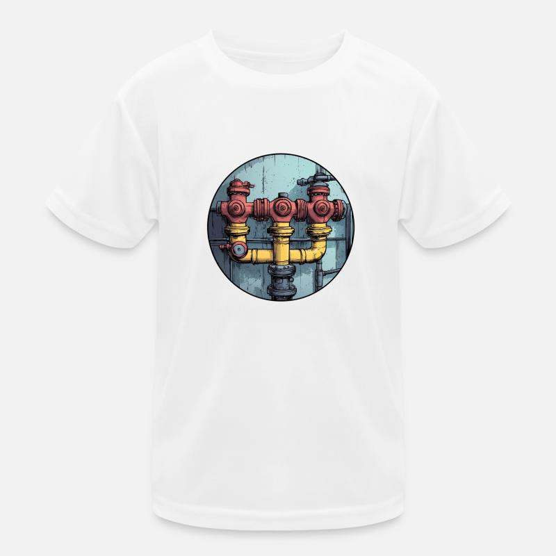 Industrial Pipe Construction Kids Functional T-Shirt
