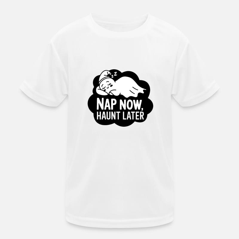 Jetzt ein Nickerchen machen, später suchen Kinder Funktions-T-Shirt