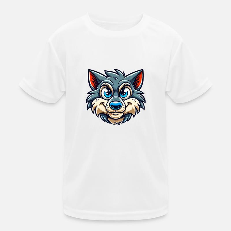 Wolf Comic Kinder Funktions-T-Shirt