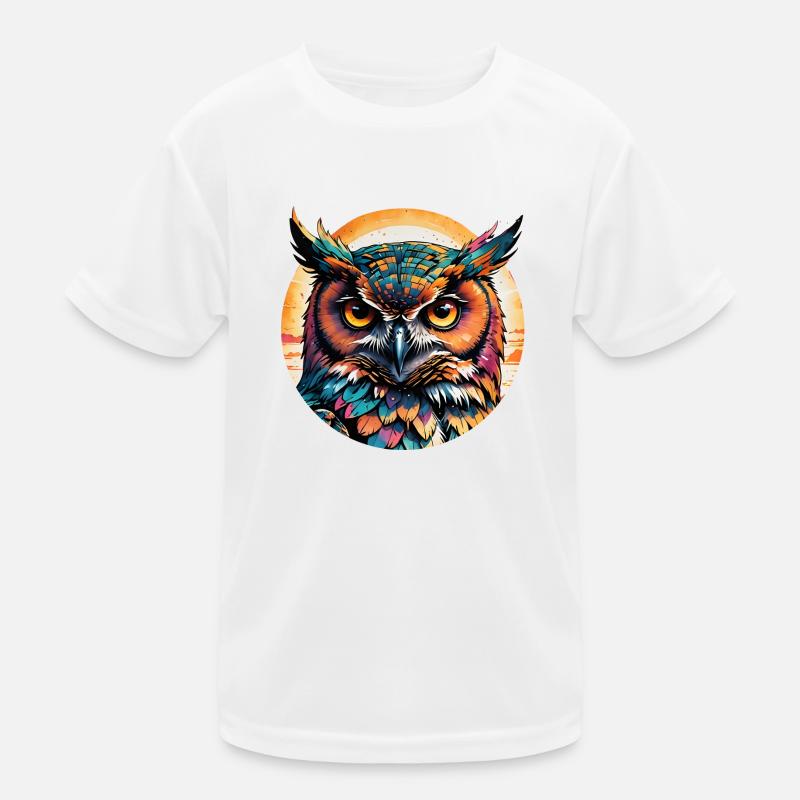 Eule Retrostyle Kinder Funktions-T-Shirt