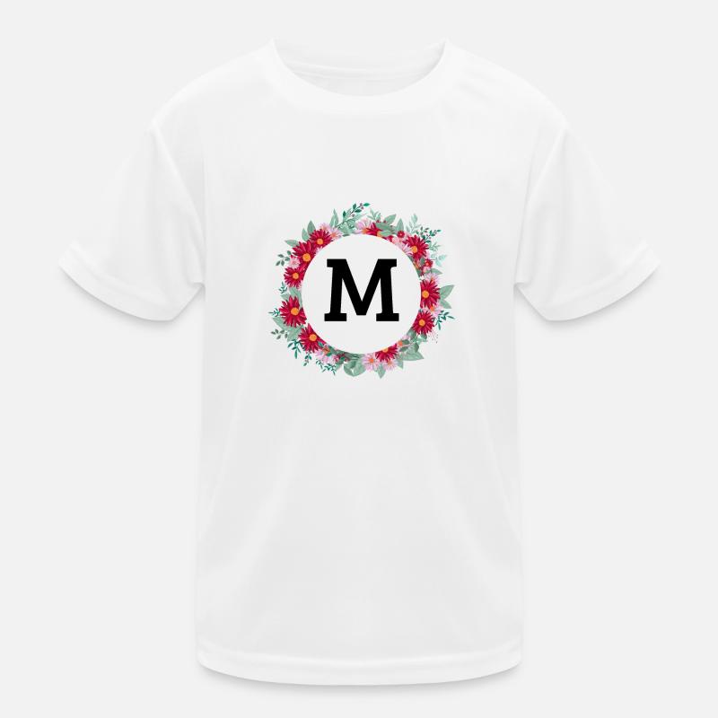 Buchstabe M Blumenkrone Kinder Funktions-T-Shirt