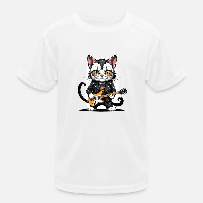 Cat Rocker Katze HardRock Geschenk Kinder Funktions-T-Shirt