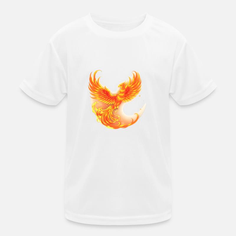 Cooler brennender Phönix Kinder Funktions-T-Shirt