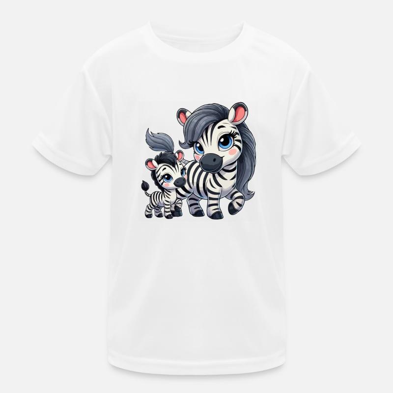 Zebra-Mutter mit Kind Kinder Funktions-T-Shirt