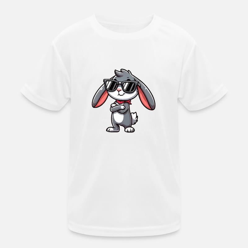 Bunny Comic Sunglasses Kids Functional T-Shirt