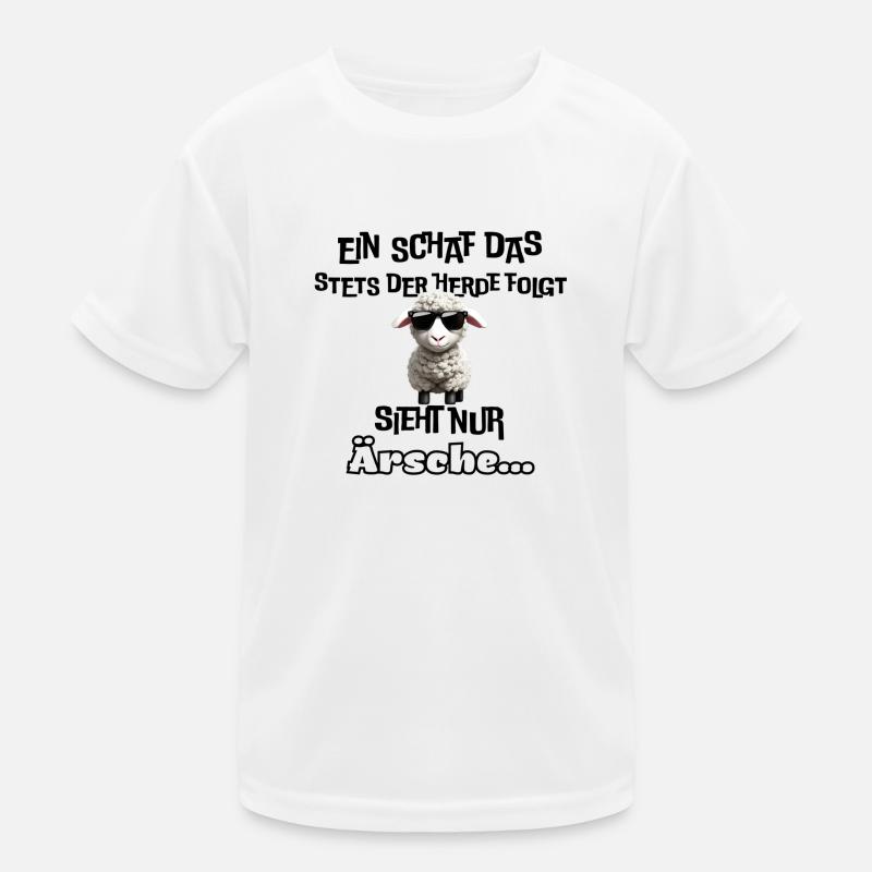 cooles Schaf mit Statement Kinder Funktions-T-Shirt