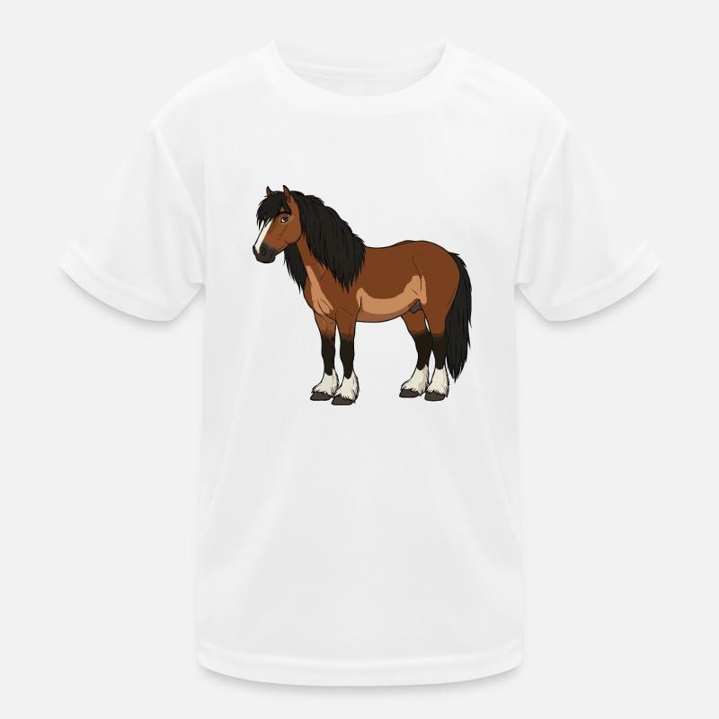 Fell Pferd echt Kinder Funktions-T-Shirt