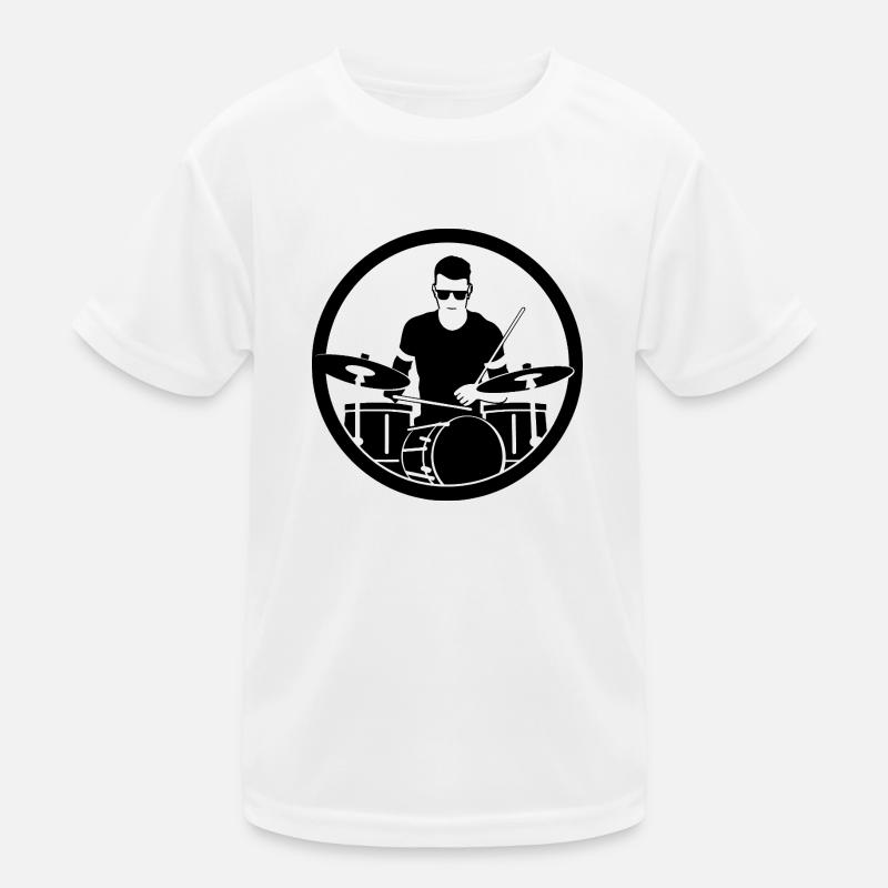 Drummer Sketch Kids Functional T-Shirt