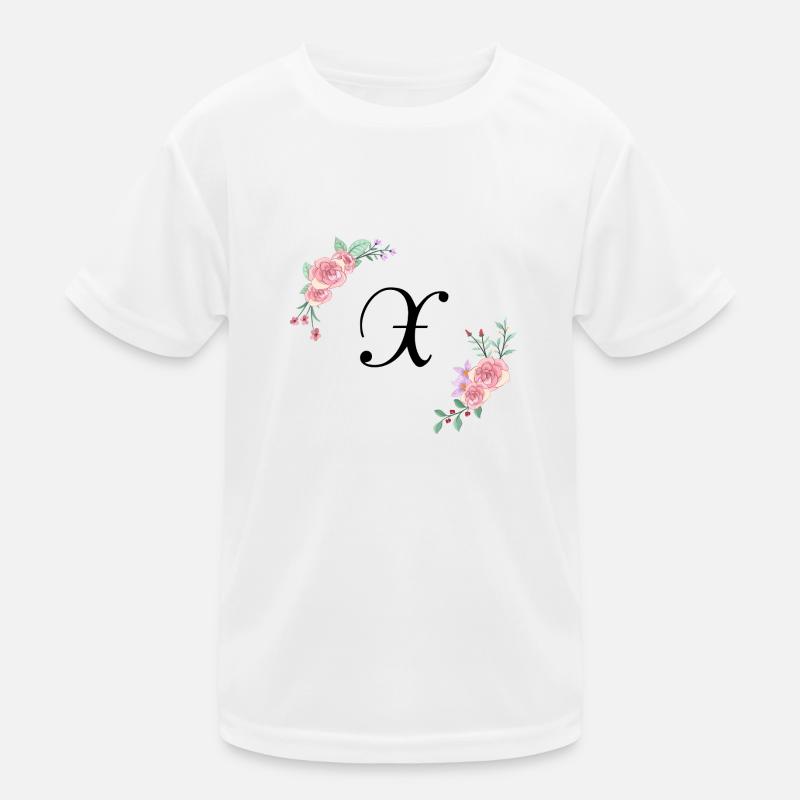 Lettre x florale rose T-shirt sport Enfant
