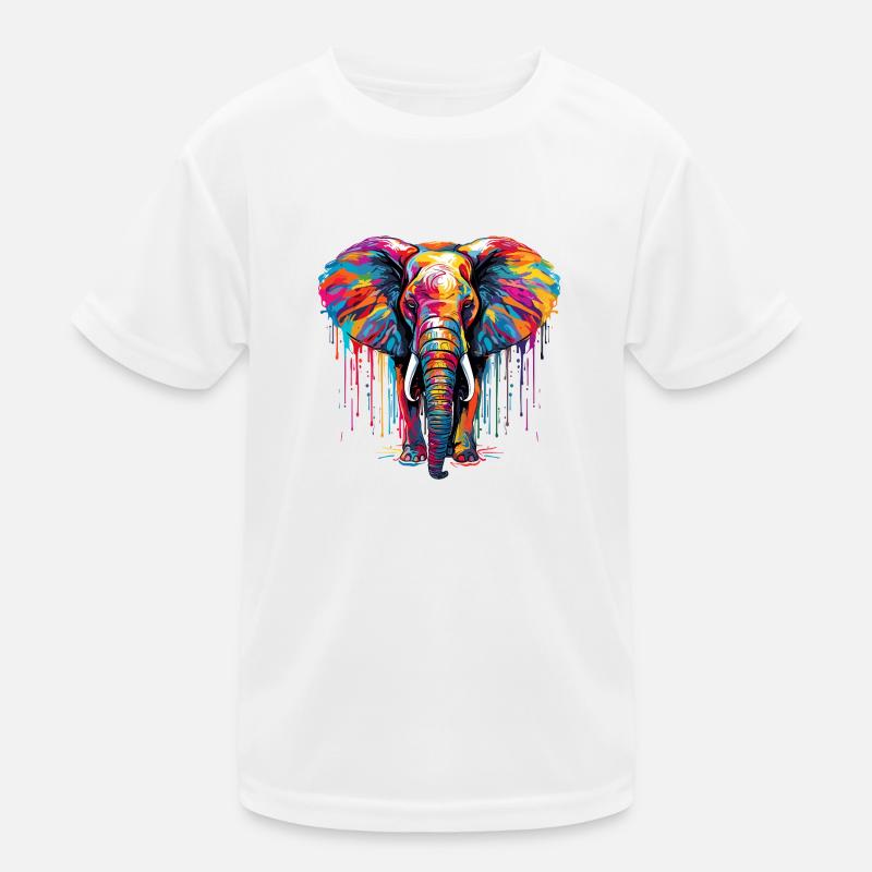 Bunter Elefant Kinder Funktions-T-Shirt