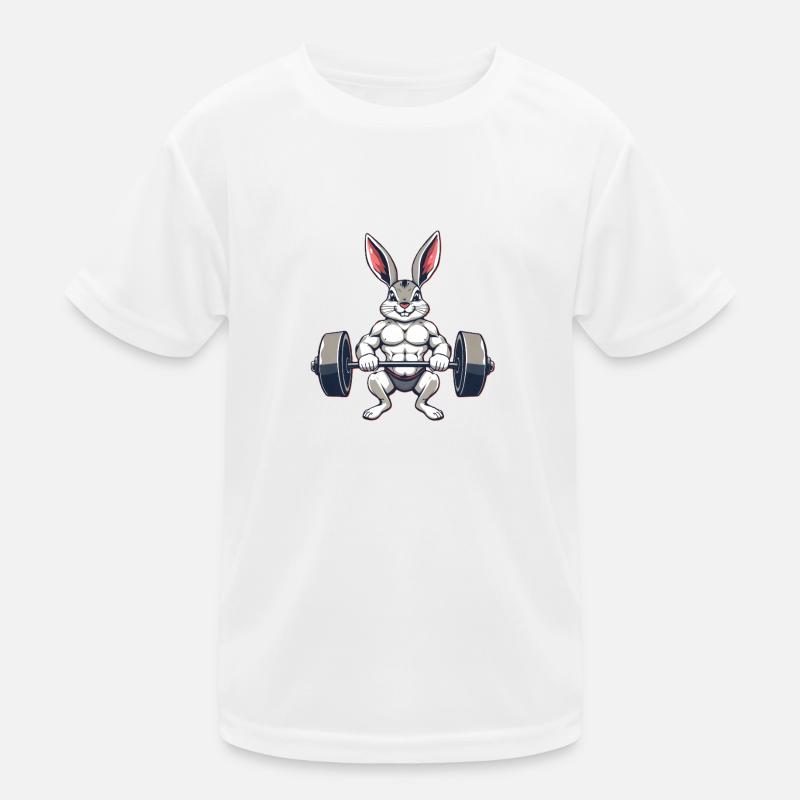Muscular bunny during training Kids Functional T-Shirt