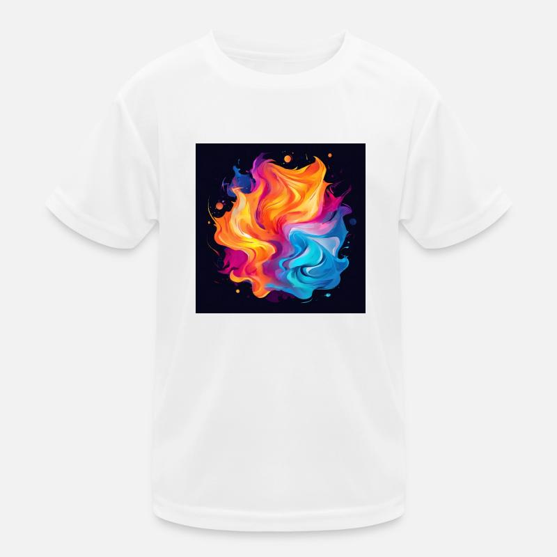 Bunter Wirbel Kinder Funktions-T-Shirt