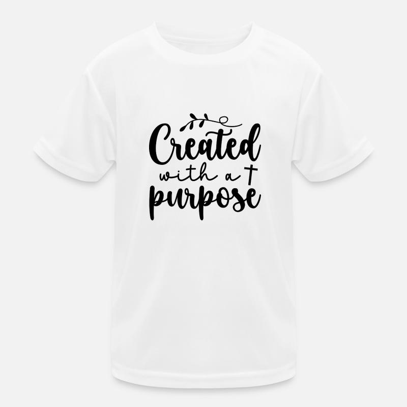 created with a purpose - Kids Functional T-Shirt - white