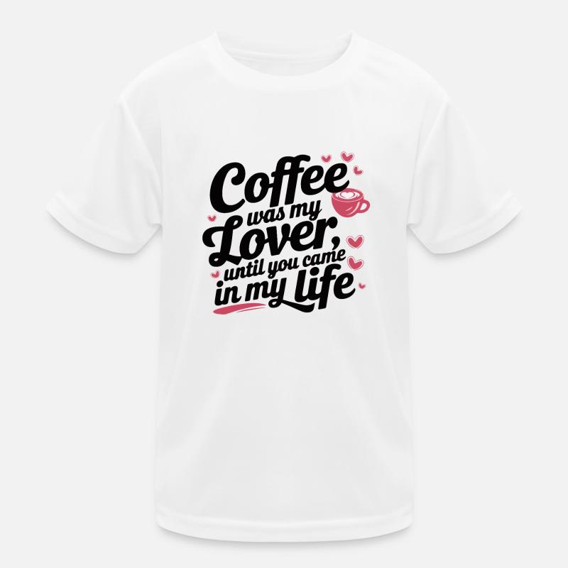 Love Over Coffee – Funny Romantic Tee Kids Functional T-Shirt