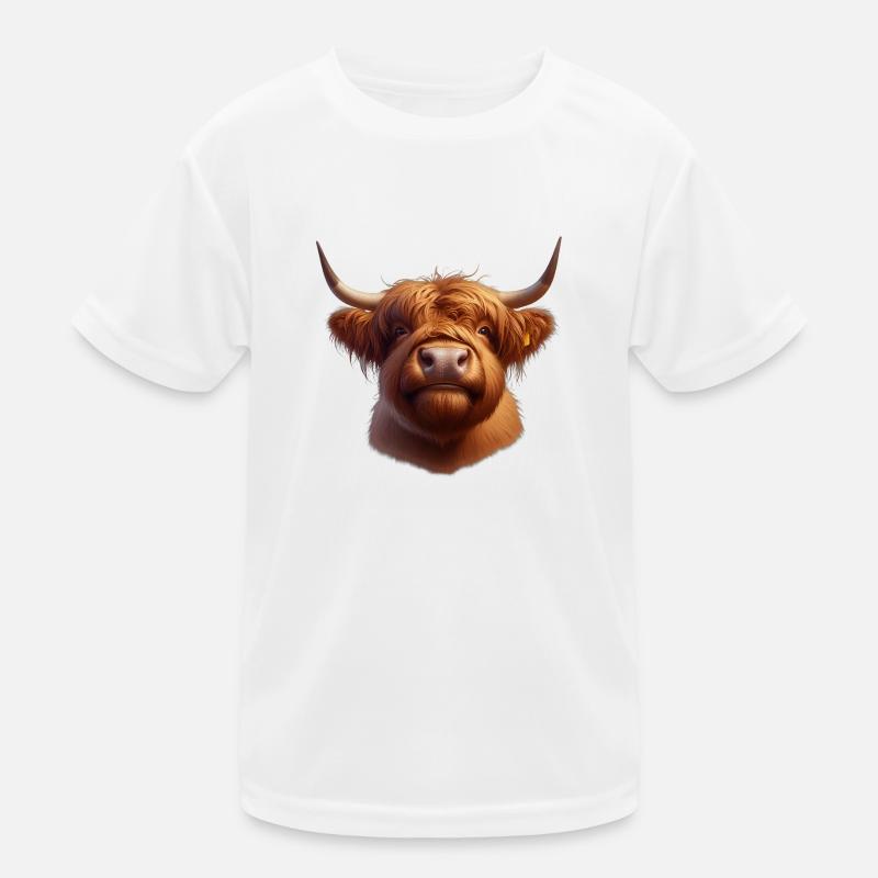 Highland Beef Head 1 Kids Functional T-Shirt