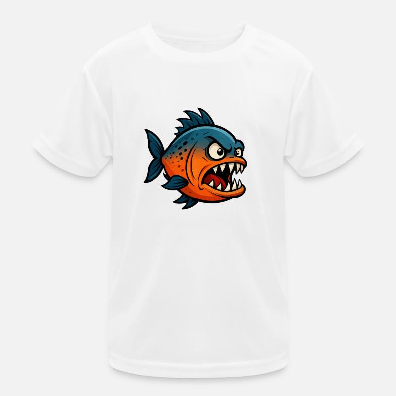 piranha comic - Kinder Funktions-T-Shirt - Weiß