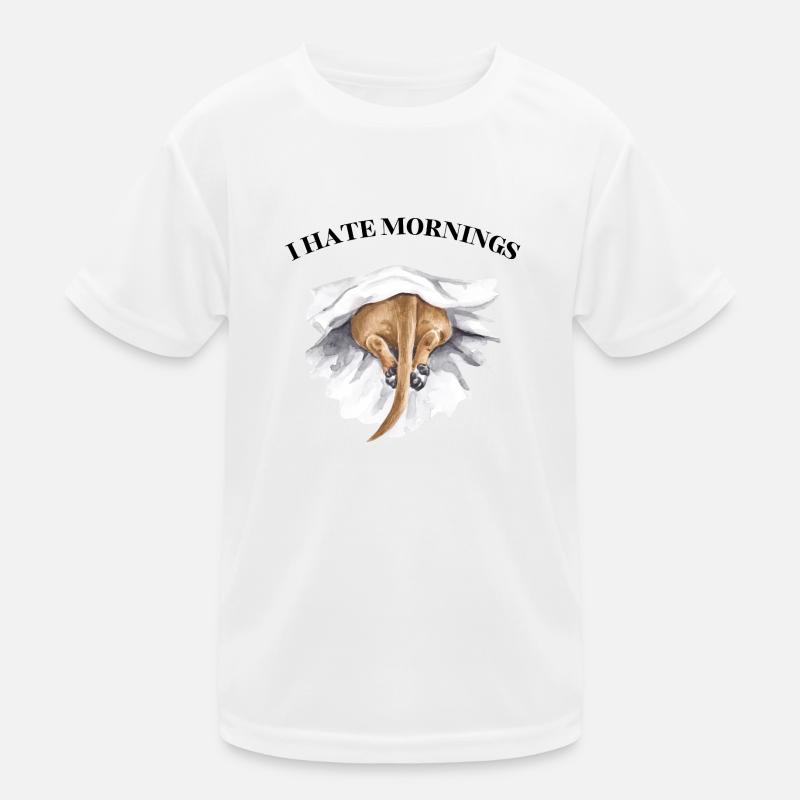 I Hate Mornings – Müder Dackel im Bett Kinder Funktions-T-Shirt