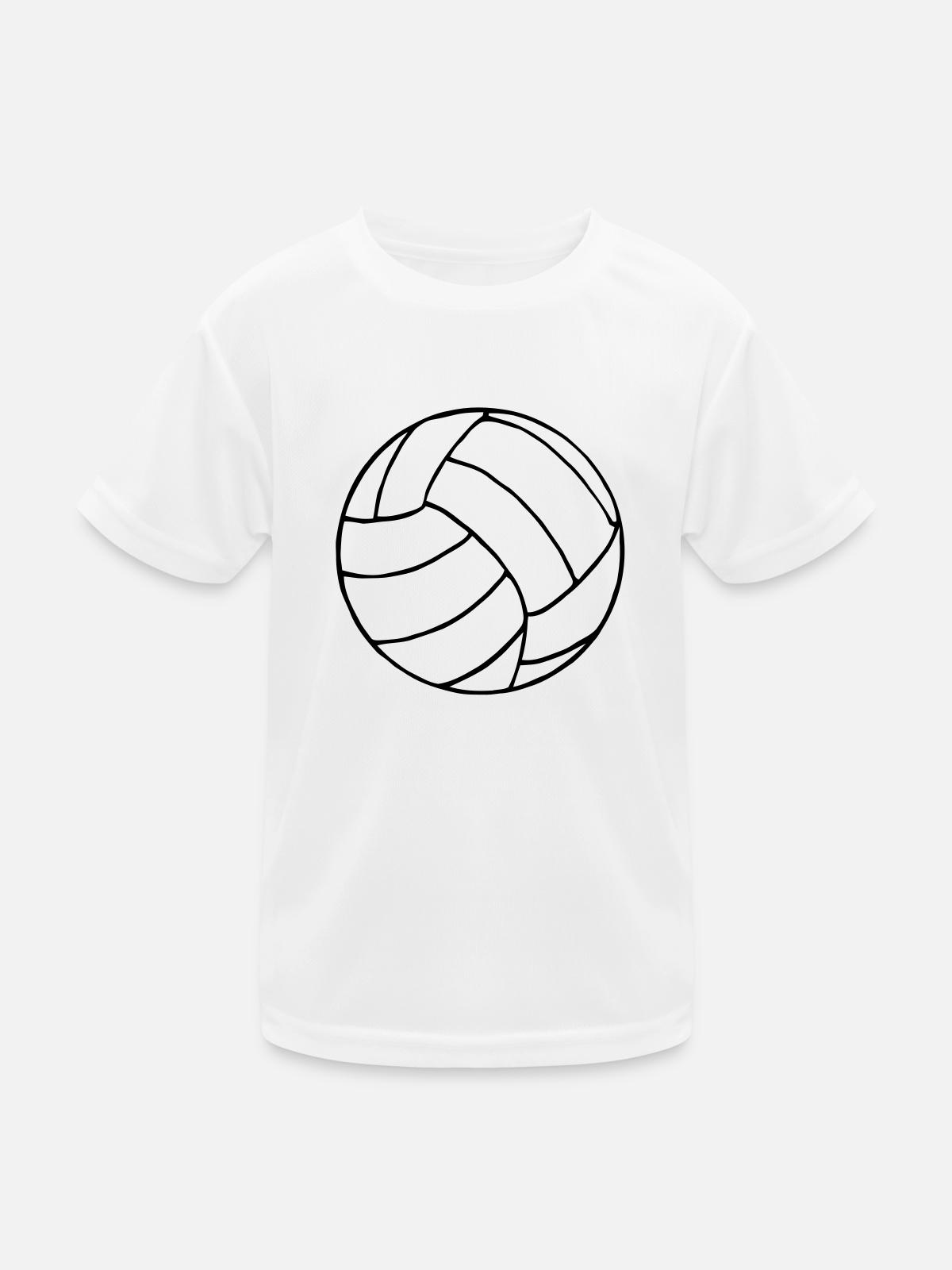 Volleyball - Kinder Funktions-T-Shirt - Weiß - Vorne