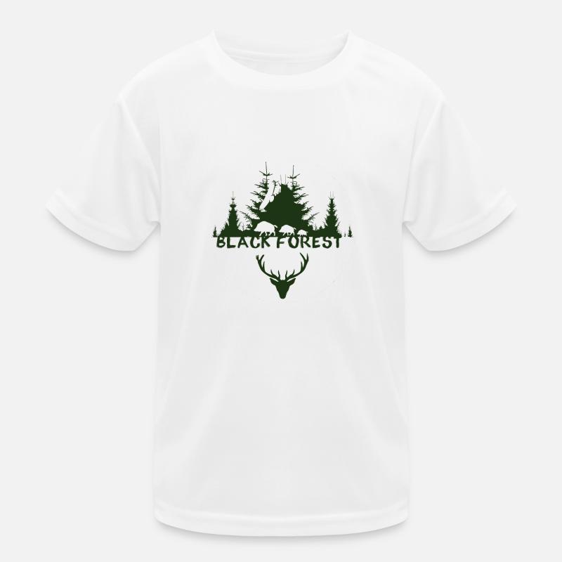 foresta nera, cacciatori, selvaggio, foresta, cervo, aquile, palchi Maglietta sportiva per bambini