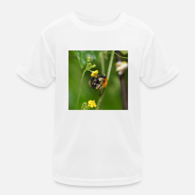 Hummel auf gelber Blüte Kinder Funktions-T-Shirt