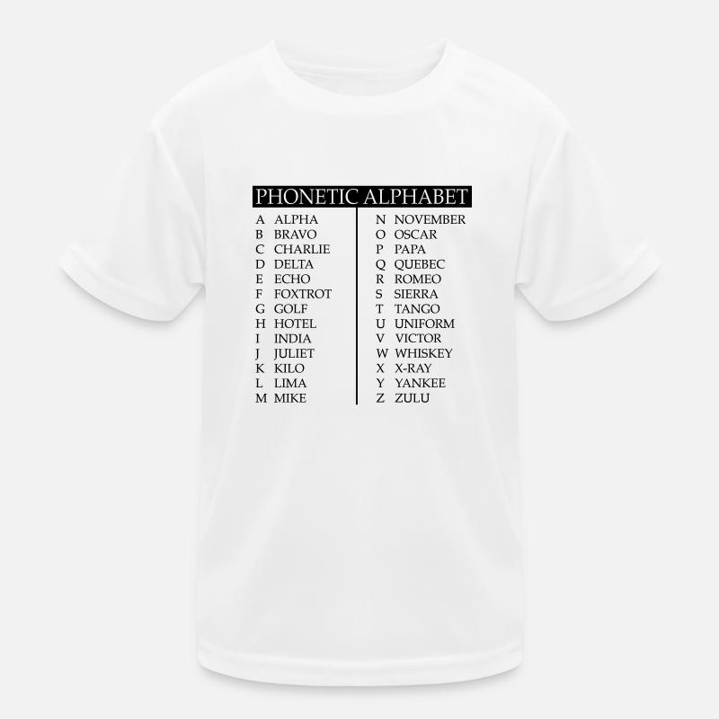 Phonetisches Alphabet Kinder Funktions-T-Shirt