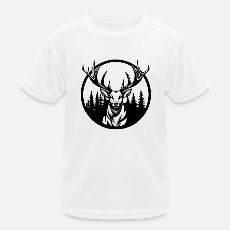 Hirsch im Wald Kinder Funktions-T-Shirt