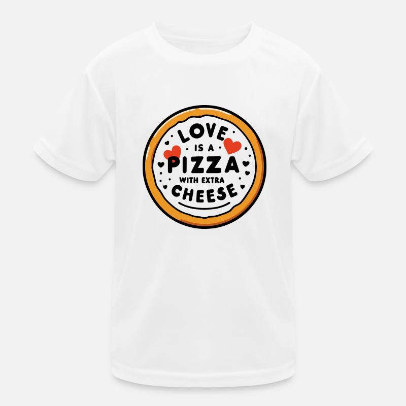 Love is a Pizza with Extra Cheese Kids Functional T-Shirt