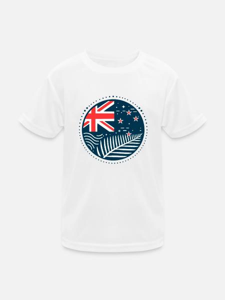Neuseeland Aotearoa Kiwi 7 - Kinder Funktions-T-Shirt - Weiß