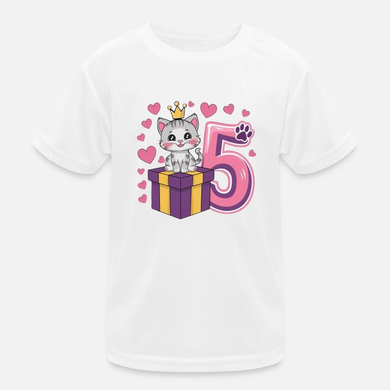Chat mignon - 5e anniversaire - 5 ans T-shirt sport Enfant