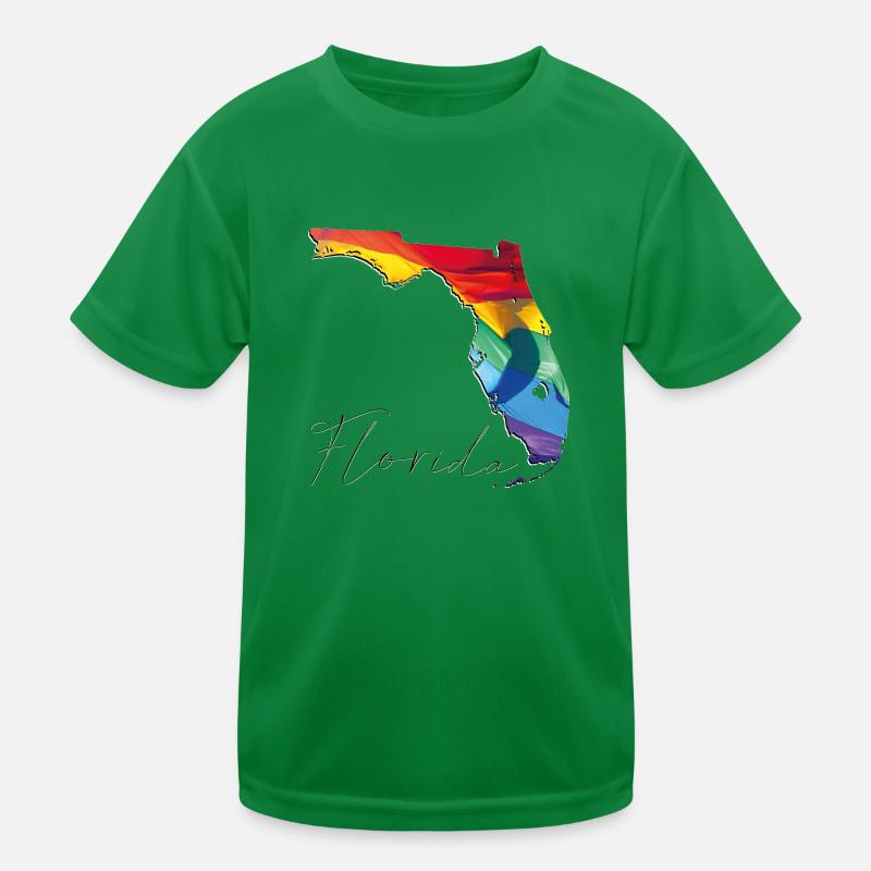 Drapeau LGBTQ sur la carte de l’État de Floride FL T-shirt sport Enfant