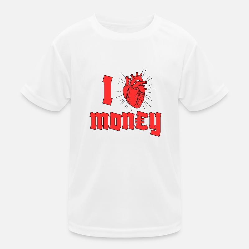 Ich Herz Geld Kinder Funktions-T-Shirt